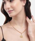 One gram gold original look daily use stone studded pendant with chain