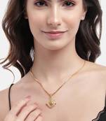One gram gold original look daily use stone studded pendant with chain