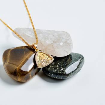 One gram gold original look daily use stone studded pendant with chain 5