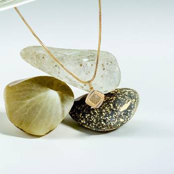 One gram gold original look daily use stone studded pendant with chain 5