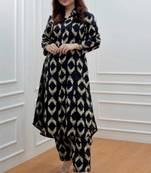 Rayon black aline kurti with pant