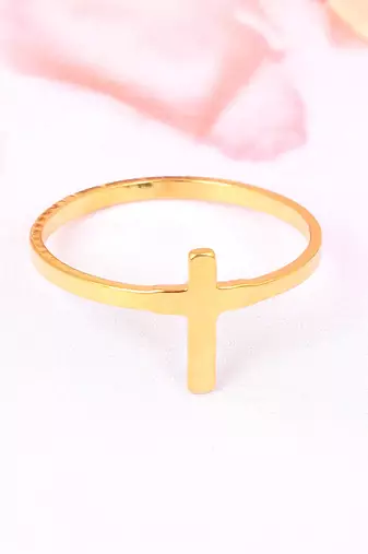Memoir brass goldplated catholic jesus crucifix cross fingerring christian jewellery men women  