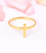 brass gold plated plain cross ring