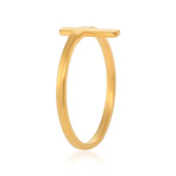 brass gold plated plain cross ring 2