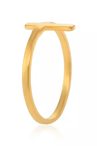 brass gold plated plain cross ring