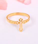 Memoir brass goldplated jesus crucifix cross fingerring christian jewellery finger ring men women