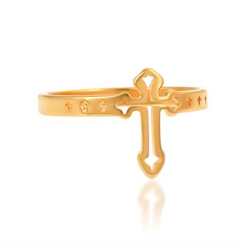 Memoir brass goldplated jesus crucifix cross fingerring christian jewellery finger ring men women 3