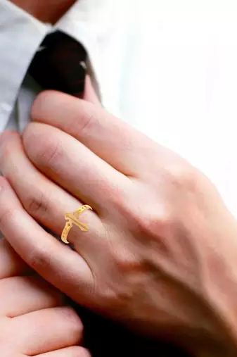 Memoir brass goldplated jesus crucifix cross fingerring christian jewellery finger ring men women