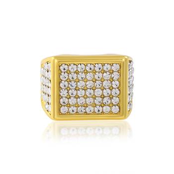 Memoir brass gold plated cz diamond engagement jewellery men fashion finger ring 3