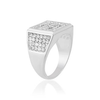 Memoir brass silverplated lab grown imitation diamonds fashion jewellery finger ring for men 2