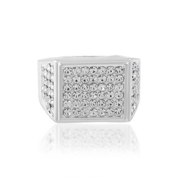Memoir brass silverplated lab grown imitation diamonds fashion jewellery finger ring for men 3