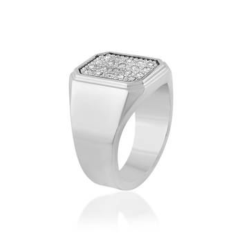 Memoir stainless steel platinum plated lab diamond moissanite heavy fingerring men enagagement jewellery wedding men 2
