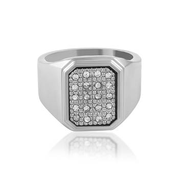 Memoir stainless steel platinum plated lab diamond moissanite heavy fingerring men enagagement jewellery wedding men 3