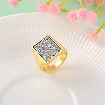 Memoir brass goldplated lab diamond moissanite men engagement wedding men fashion jewellery finger ring 1