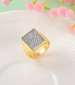 Memoir brass goldplated lab diamond moissanite men engagement wedding men fashion jewellery finger ring