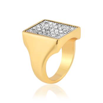 Memoir brass goldplated lab diamond moissanite men engagement wedding men fashion jewellery finger ring 3