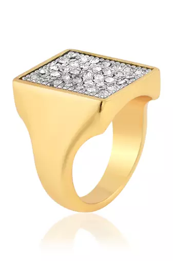 Memoir brass goldplated lab diamond moissanite men engagement wedding men fashion jewellery finger ring