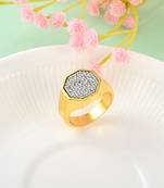 Memoir brass goldplated lab diamond moissanite unisex engagement wedding men fashion jewellery finger ring