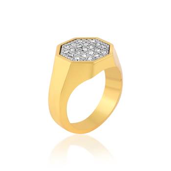 Memoir brass goldplated lab diamond moissanite unisex engagement wedding men fashion jewellery finger ring   2