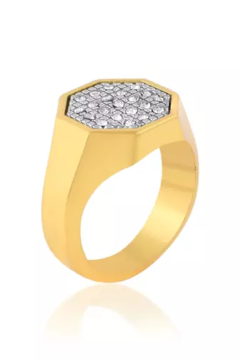 Memoir brass goldplated lab diamond moissanite unisex engagement wedding men fashion jewellery finger ring  