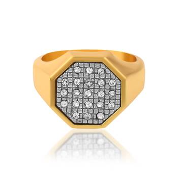 Memoir brass goldplated lab diamond moissanite unisex engagement wedding men fashion jewellery finger ring   3