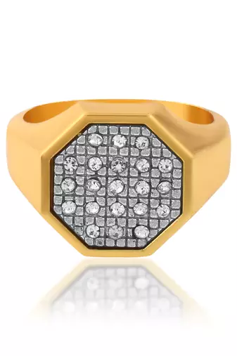 Memoir brass goldplated lab diamond moissanite unisex engagement wedding men fashion jewellery finger ring  