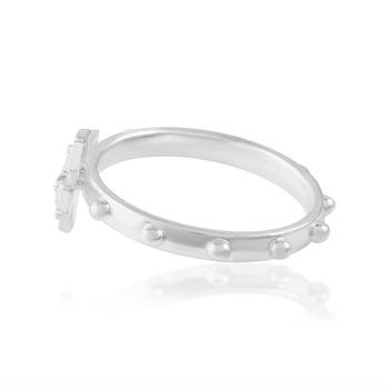 dzine trendz silver-plated brass crucifix cross ring - men & women, plain design 3
