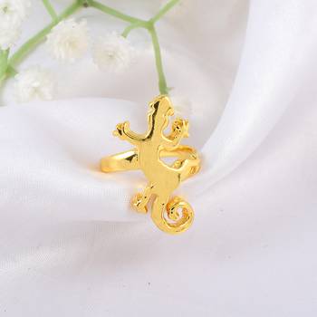 Memoir brass goldplated lizard design fashion jewellery finger ring for men and women 1