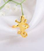 Memoir brass goldplated lizard design fashion jewellery finger ring for men and women
