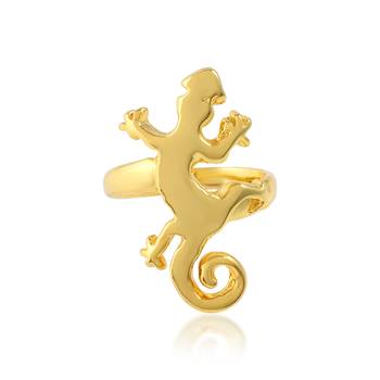 Memoir brass goldplated lizard design fashion jewellery finger ring for men and women 3