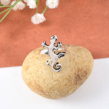 Memoir brass silver plated lizard design fashion jewellery finger ring for men and women 1