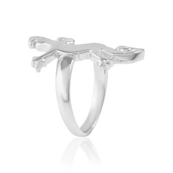 Memoir brass silver plated lizard design fashion jewellery finger ring for men and women 2