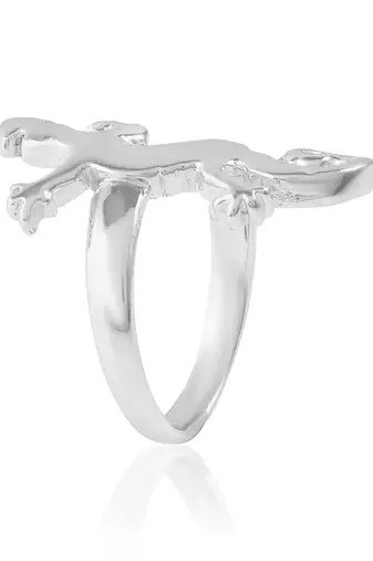 Memoir brass silver plated lizard design fashion jewellery finger ring for men and women
