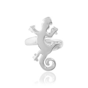Memoir brass silver plated lizard design fashion jewellery finger ring for men and women 3