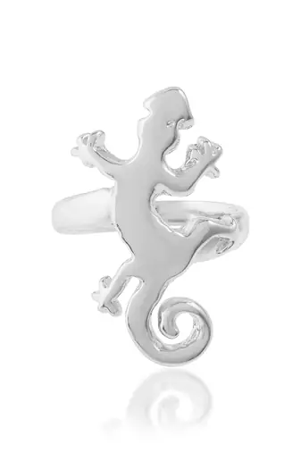Memoir brass silver plated lizard design fashion jewellery finger ring for men and women