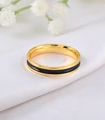 Memoir dual colour tone black band brass challa finger ring men women fashion jewellery