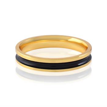 Memoir dual colour tone black band brass challa finger ring men women fashion jewellery 3