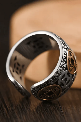 Memoir brass gold & silver dual colour two tone five emperor chinese attract money good luck men women