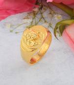 Memoir brass 1 gram gold plated shirdi sai baba thick & heavy 4.50 gms strong finger ring hindu men women