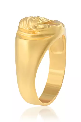 Memoir brass 1 gram gold plated shirdi sai baba thick & heavy 4.50 gms strong finger ring hindu men women