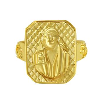 Memoir gold plated shirdi sai baba finger ring men temple jewellery hindu god 3