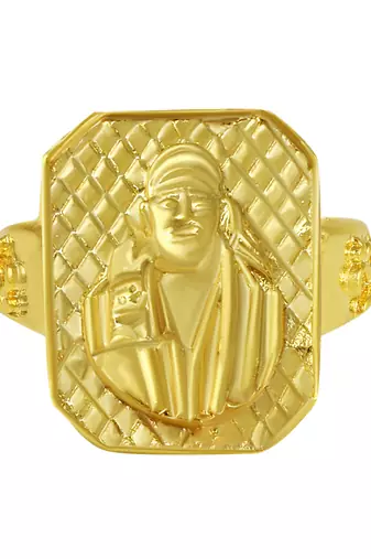 Memoir gold plated shirdi sai baba finger ring men temple jewellery hindu god