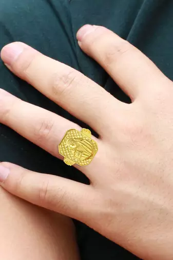 Memoir gold plated shirdi sai baba finger ring men temple jewellery hindu god