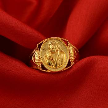 Memoir gold plated shirdi sai baba finger ring men women temple jewellery hindu god 1