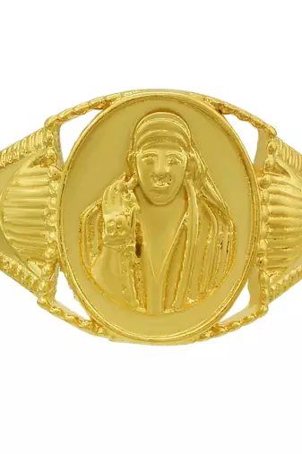 Memoir gold plated shirdi sai baba finger ring men women temple jewellery hindu god