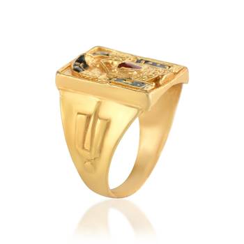 Memoir brass micron goldplated tirupati balaji fingerring men hindu spiritual temple jewellery   2