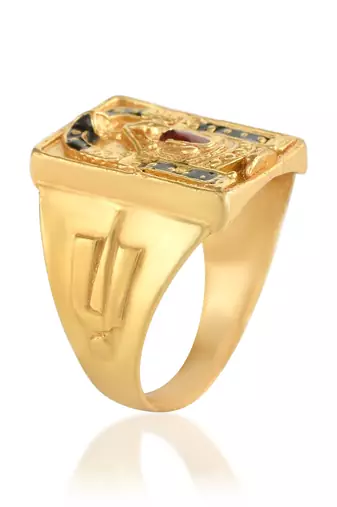 Memoir brass micron goldplated tirupati balaji fingerring men hindu spiritual temple jewellery  
