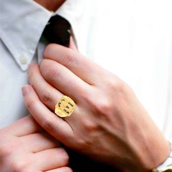Memoir brass micron goldplated tirupati balaji fingerring men hindu spiritual temple jewellery   4