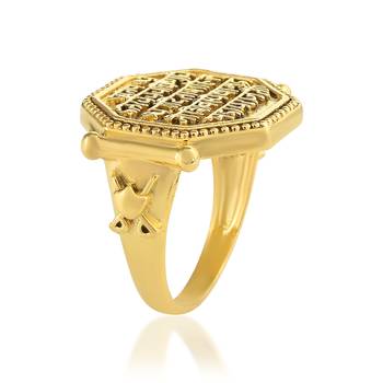 Memoir brass goldplated shivaji maratha raj mudra (royal seal) finger ring men women 2