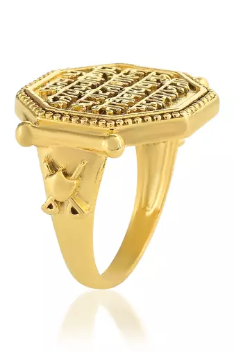 Memoir brass goldplated shivaji maratha raj mudra (royal seal) finger ring men women